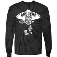 Funny Skull Dodgers Tie-Dye Long Sleeve Shirt