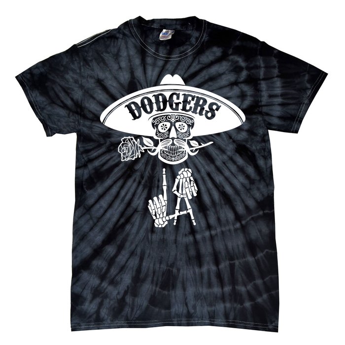 Funny Skull Dodgers Tie-Dye T-Shirt