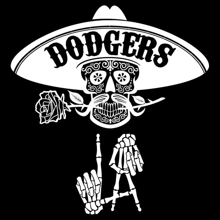 Funny Skull Dodgers Tie-Dye T-Shirt
