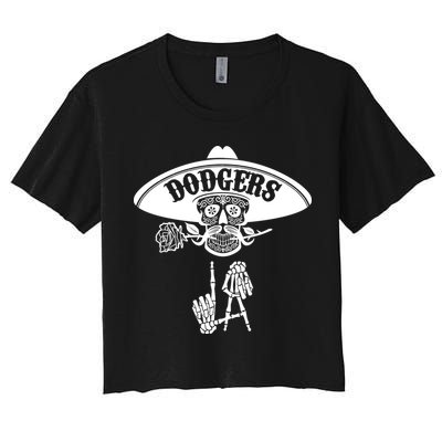 Funny Skull Dodgers Crop Top