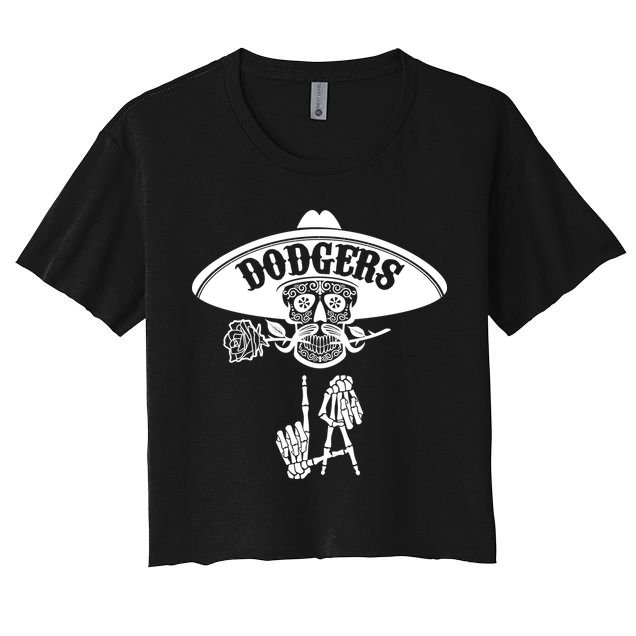 Funny Skull Dodgers Crop Top