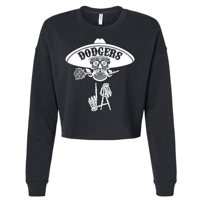 Funny Skull Dodgers Cropped Pullover Crew
