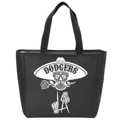 Funny Skull Dodgers Zip Tote Bag