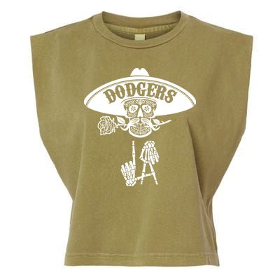 Funny Skull Dodgers Garment-Dyed Women's Muscle Tee
