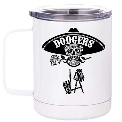 Funny Skull Dodgers 12 oz Stainless Steel Tumbler Cup