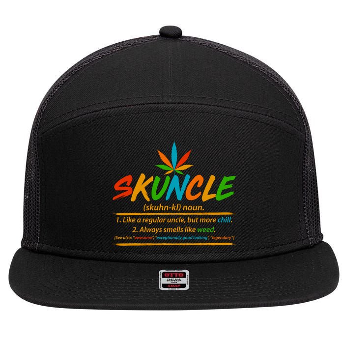 Funny Skuncle Definition Like A Regular Uncle 7 Panel Mesh Trucker Snapback Hat