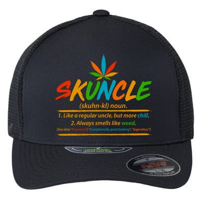 Funny Skuncle Definition Like A Regular Uncle Flexfit Unipanel Trucker Cap