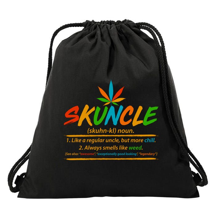 Funny Skuncle Definition Like A Regular Uncle Drawstring Bag