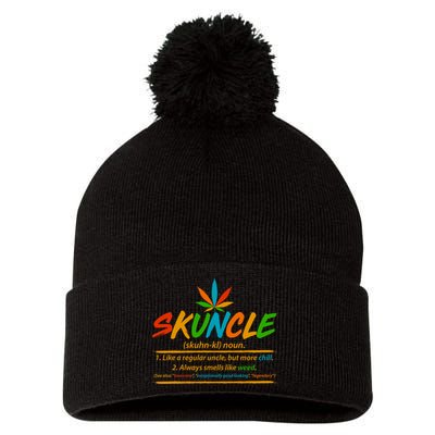 Funny Skuncle Definition Like A Regular Uncle Pom Pom 12in Knit Beanie