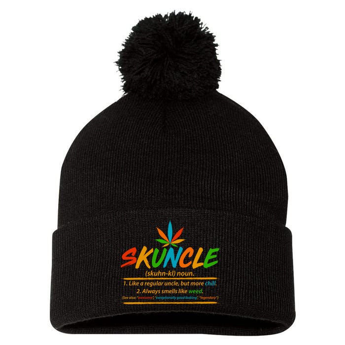 Funny Skuncle Definition Like A Regular Uncle Pom Pom 12in Knit Beanie