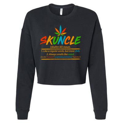 Funny Skuncle Definition Like A Regular Uncle Cropped Pullover Crew
