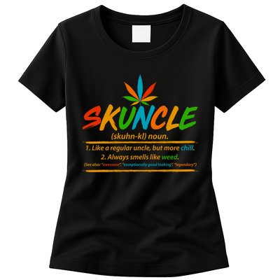 Funny Skuncle Definition Like A Regular Uncle Womens T-Shirt