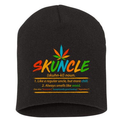 Funny Skuncle Definition Like A Regular Uncle Short Acrylic Beanie