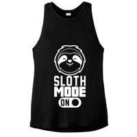 Funny Sloth Mode On Ladies PosiCharge Tri-Blend Wicking Tank