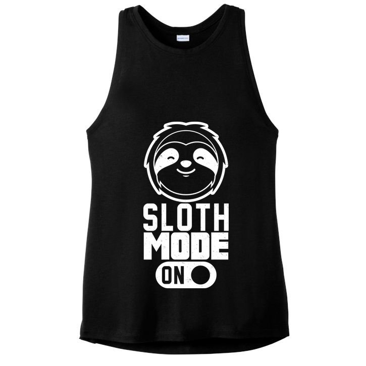 Funny Sloth Mode On Ladies PosiCharge Tri-Blend Wicking Tank