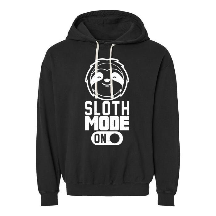 Funny Sloth Mode On Garment-Dyed Fleece Hoodie