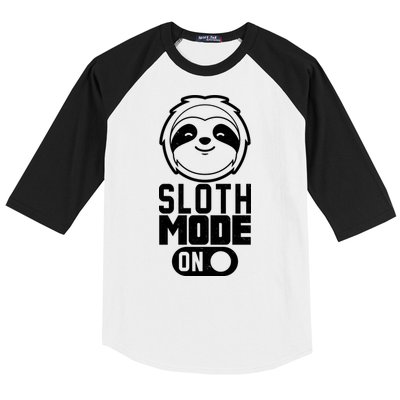 Funny Sloth Mode On Baseball Sleeve Shirt