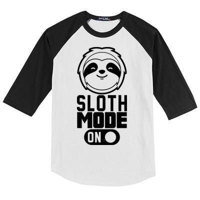 Funny Sloth Mode On Kids Colorblock Raglan Jersey