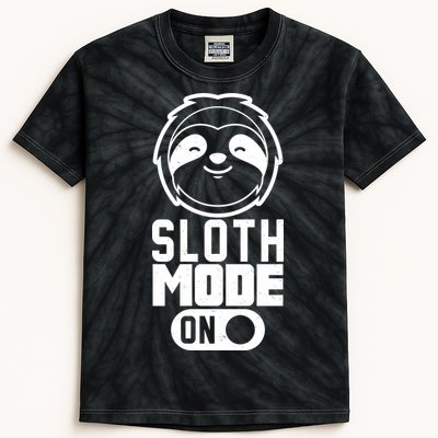 Funny Sloth Mode On Kids Tie-Dye T-Shirt