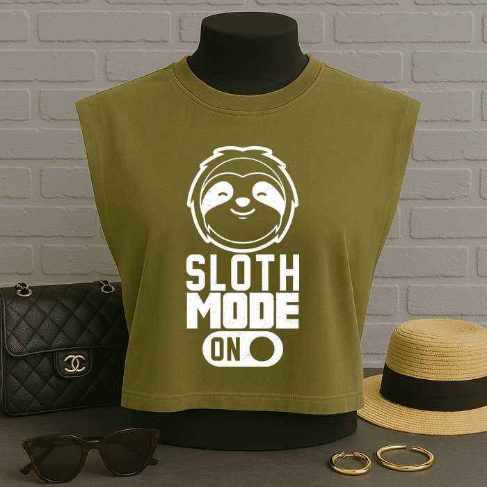 Funny Sloth Mode On Garment-Dyed Women's Muscle Tee