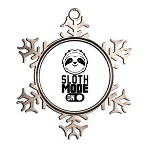 Funny Sloth Mode On Metallic Star Ornament