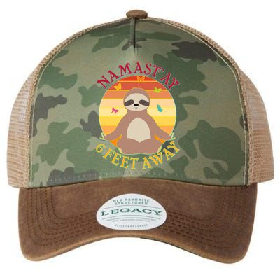 Funny Sloth Namast'ay 6 Feet Away Legacy Tie Dye Trucker Hat