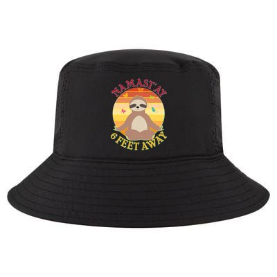 Funny Sloth Namast'ay 6 Feet Away Cool Comfort Performance Bucket Hat