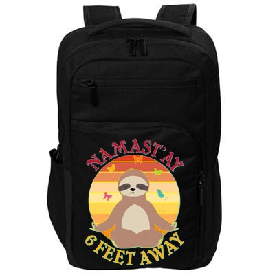 Funny Sloth Namast'ay 6 Feet Away Impact Tech Backpack