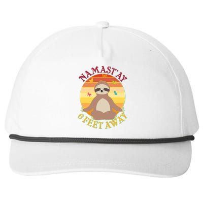 Funny Sloth Namast'ay 6 Feet Away Snapback Five-Panel Rope Hat