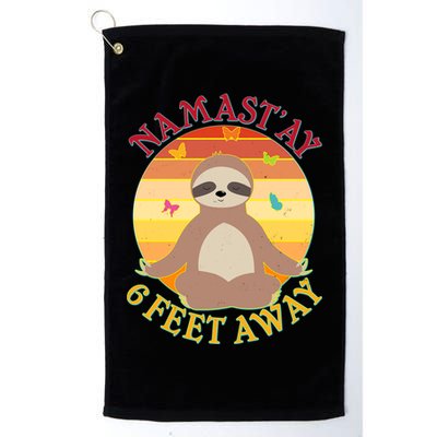Funny Sloth Namast'ay 6 Feet Away Golf Towel