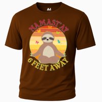 Funny Sloth Namast'ay 6 Feet Away Cooling Performance Crew T-Shirt