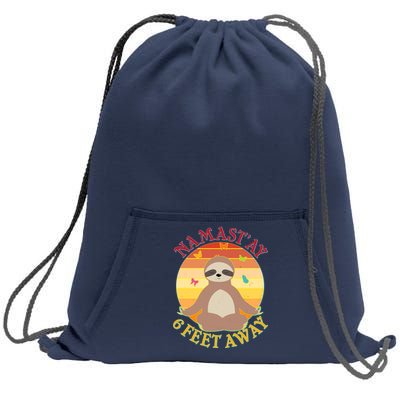 Funny Sloth Namast'ay 6 Feet Away Sweatshirt Cinch Pack Bag