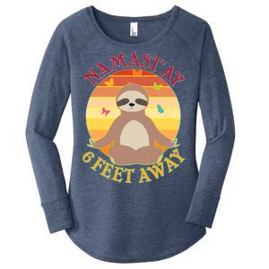 Funny Sloth Namast'ay 6 Feet Away Women's Perfect Tri Tunic Long Sleeve Shirt