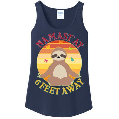 Funny Sloth Namast'ay 6 Feet Away Ladies Essential Tank