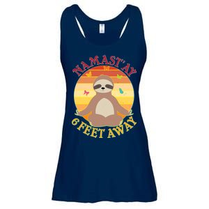 Funny Sloth Namast'ay 6 Feet Away Ladies Essential Flowy Tank