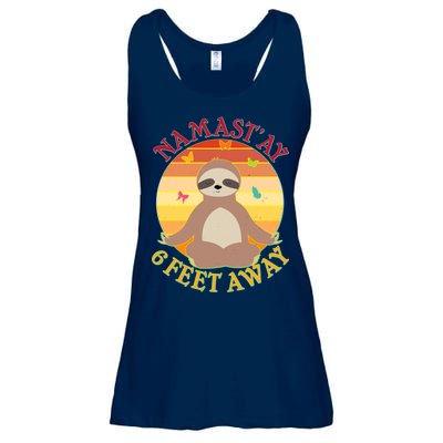 Funny Sloth Namast'ay 6 Feet Away Ladies Essential Flowy Tank