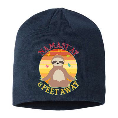 Funny Sloth Namast'ay 6 Feet Away Sustainable Beanie