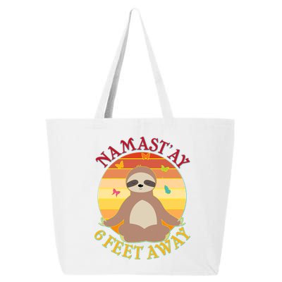 Funny Sloth Namast'ay 6 Feet Away 25L Jumbo Tote