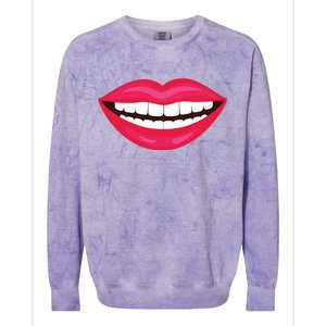 Funny Smile Lips Colorblast Crewneck Sweatshirt