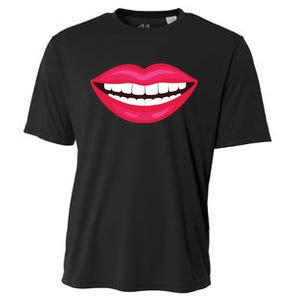 Funny Smile Lips Cooling Performance Crew T-Shirt