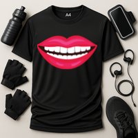 Funny Smile Lips Cooling Performance Crew T-Shirt