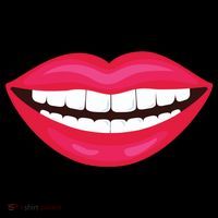 Funny Smile Lips Button