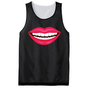 Funny Smile Lips Mesh Reversible Basketball Jersey Tank