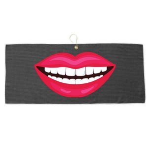 Funny Smile Lips Large Microfiber Waffle Golf Towel