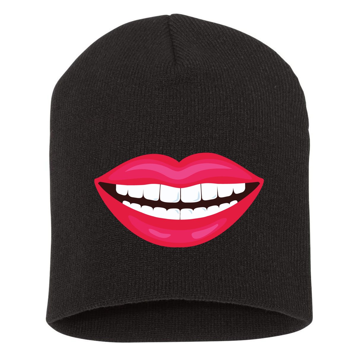 Funny Smile Lips Short Acrylic Beanie