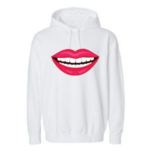 Funny Smile Lips Garment-Dyed Fleece Hoodie