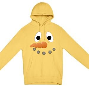 Funny Snowman Face Premium Pullover Hoodie