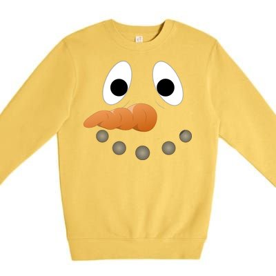 Funny Snowman Face Premium Crewneck Sweatshirt