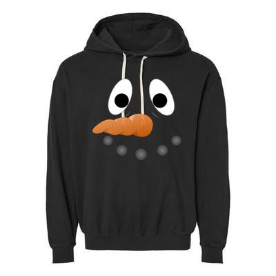 Funny Snowman Face Garment-Dyed Fleece Hoodie