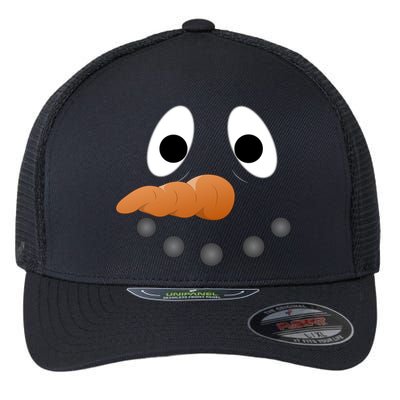 Funny Snowman Face Flexfit Unipanel Trucker Cap